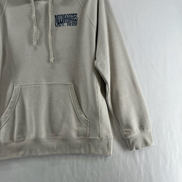 Moondoggies Beach Club Line Up Hoodie Mens M Pullover Fleece Graphic Print Beige - Picture 4 of 11